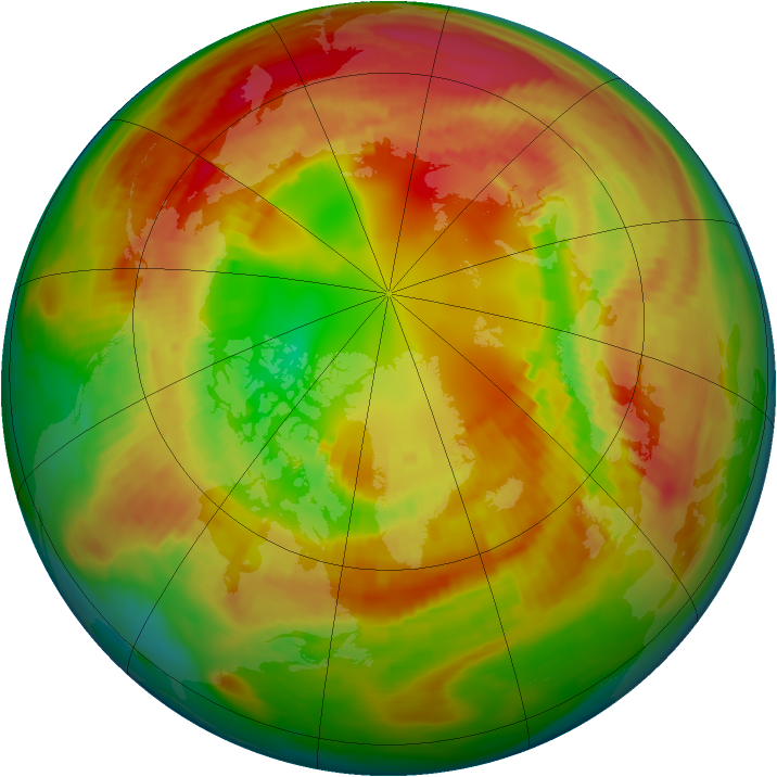 Arctic ozone map for 21 February 1981